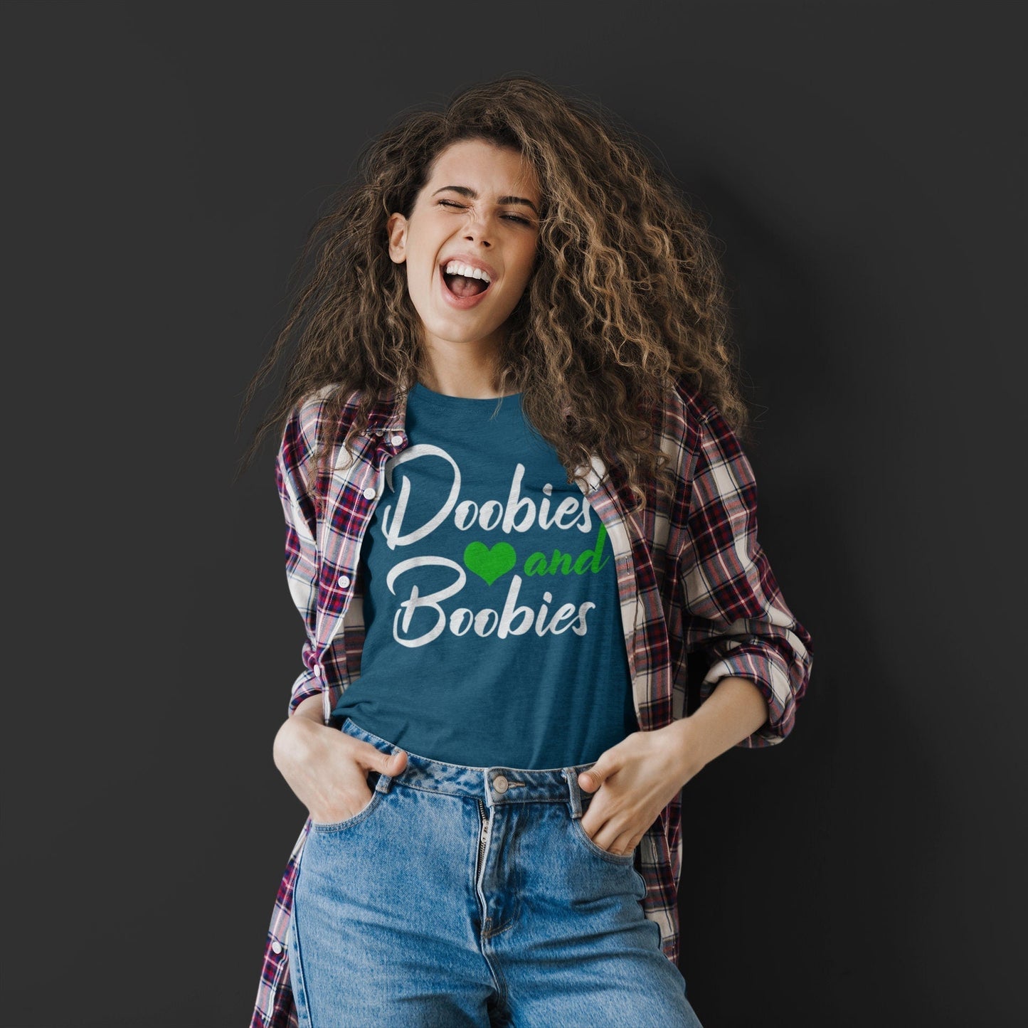 Doobies & Boobies Funny Stoner Shirt HMDesignStudioUS