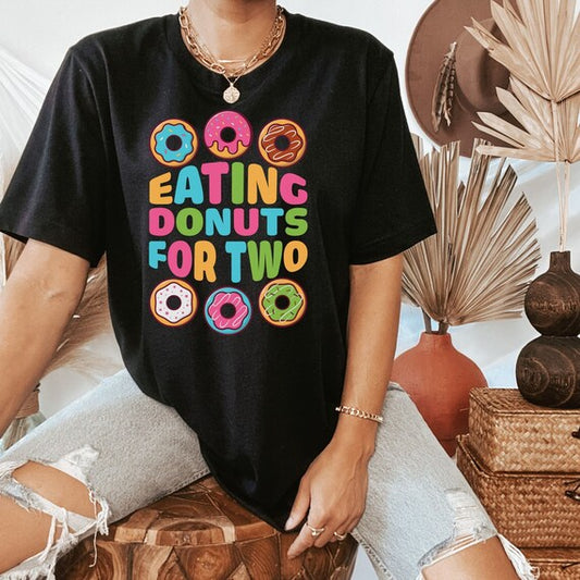 Eating Donuts for Two, Funny Pregnancy & Gender Reveal Shirt, The Perfect Keepsake for Your Pregnancy HMDesignStudioUS