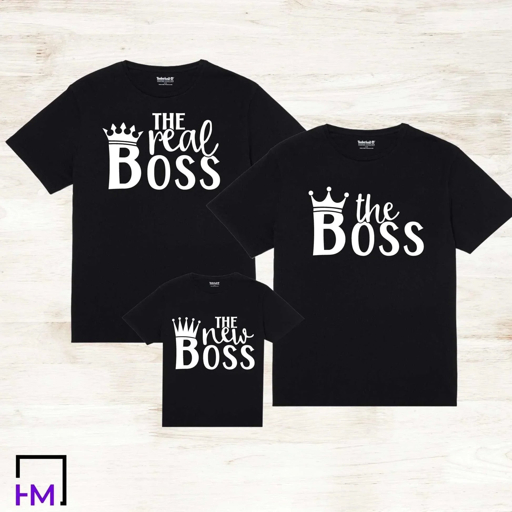 The Boss, The Real Boss, The New Boss Family Matching Shirts 👔
