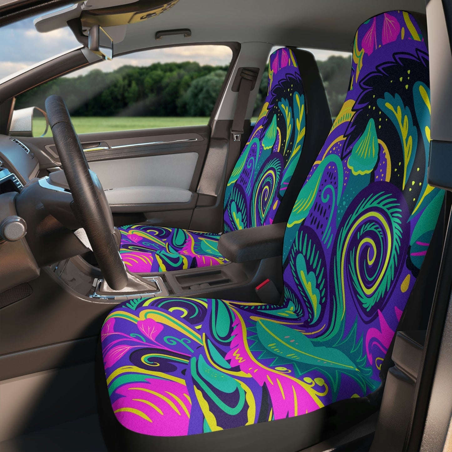 Feathers Colorful Y2K Car Seat Cover