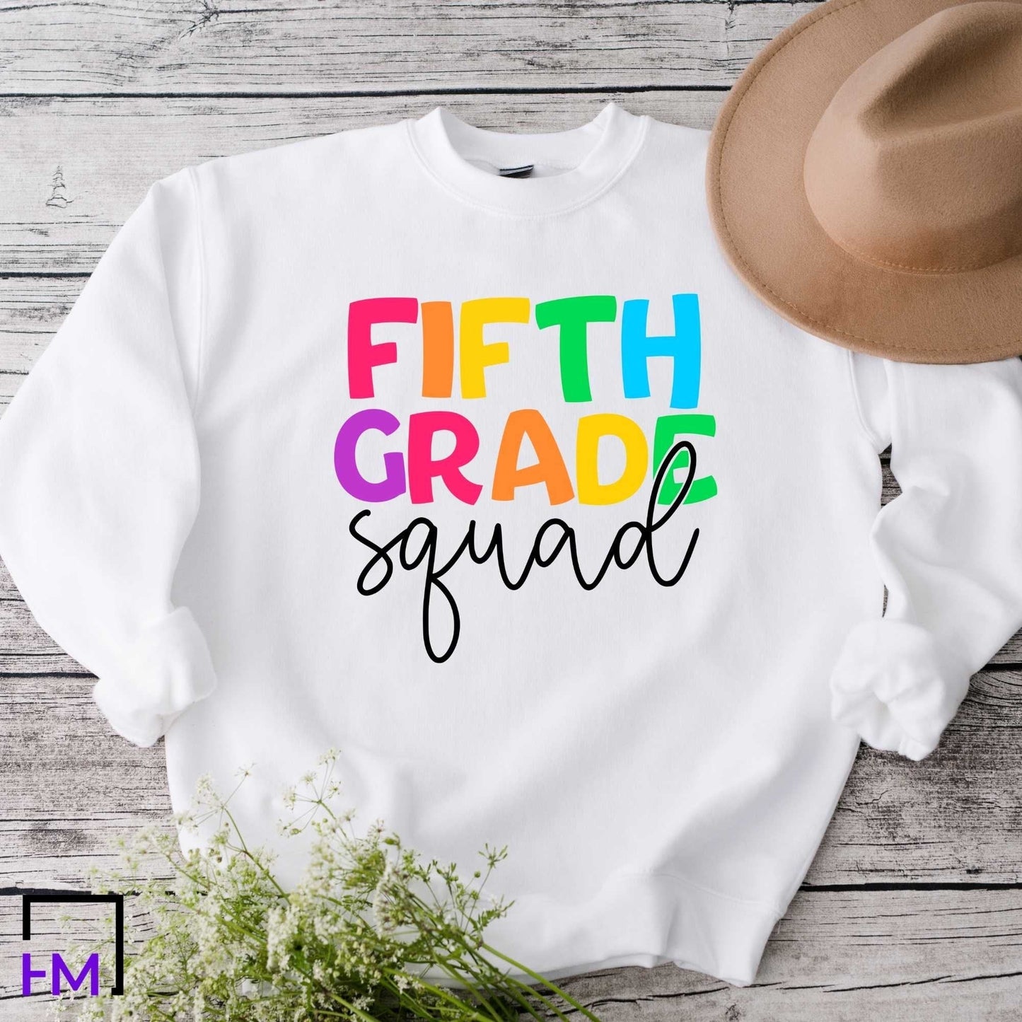 Fifth Grade Squad Teacher Shirt | Great for New Elementary Teams, Appreciation Gifts, 100th Day Holiday Celebration, Christmas Presents Gift HMDesignStudioUS