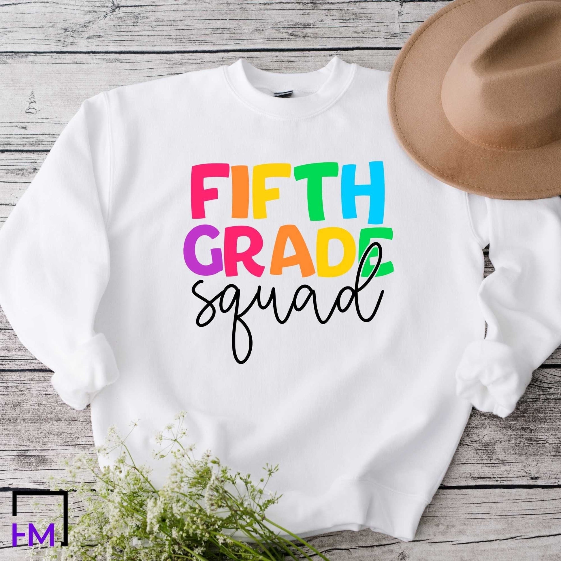 Fifth Grade Squad Teacher Shirt | Great for New Elementary Teams, Appreciation Gifts, 100th Day Holiday Celebration, Christmas Presents Gift HMDesignStudioUS
