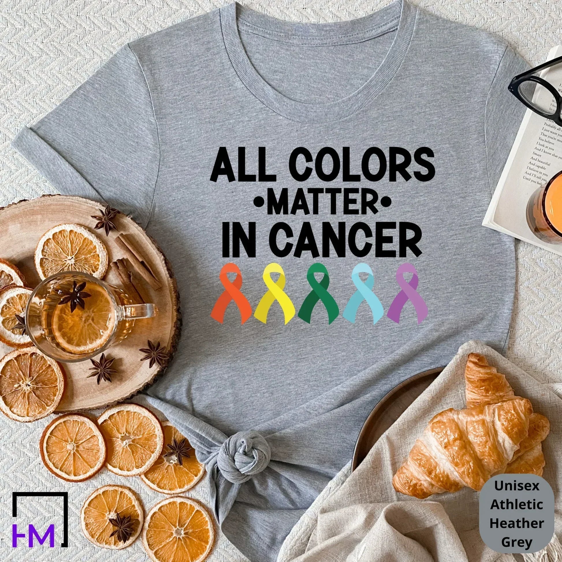 Fight Cancer in Every Color T-shirt, Colorful Cancer Awareness Gift, Cancer Ribbon Tee, Rainbow Ribbon Sweater, Cancer Support Sweatshirt