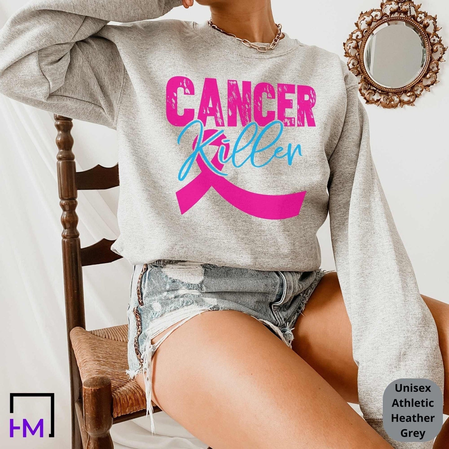Fight Cancer in Every Color T-shirt, World Cancer Awareness Gift, Cancer Ribbon Tee, Cancer Survivor Sweater, Pink Cancer Support Sweatshirt HMDesignStudioUS