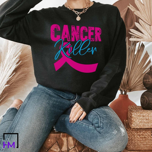 Fight Cancer in Every Color T-shirt, World Cancer Awareness Gift, Cancer Ribbon Tee, Cancer Survivor Sweater, Pink Cancer Support Sweatshirt