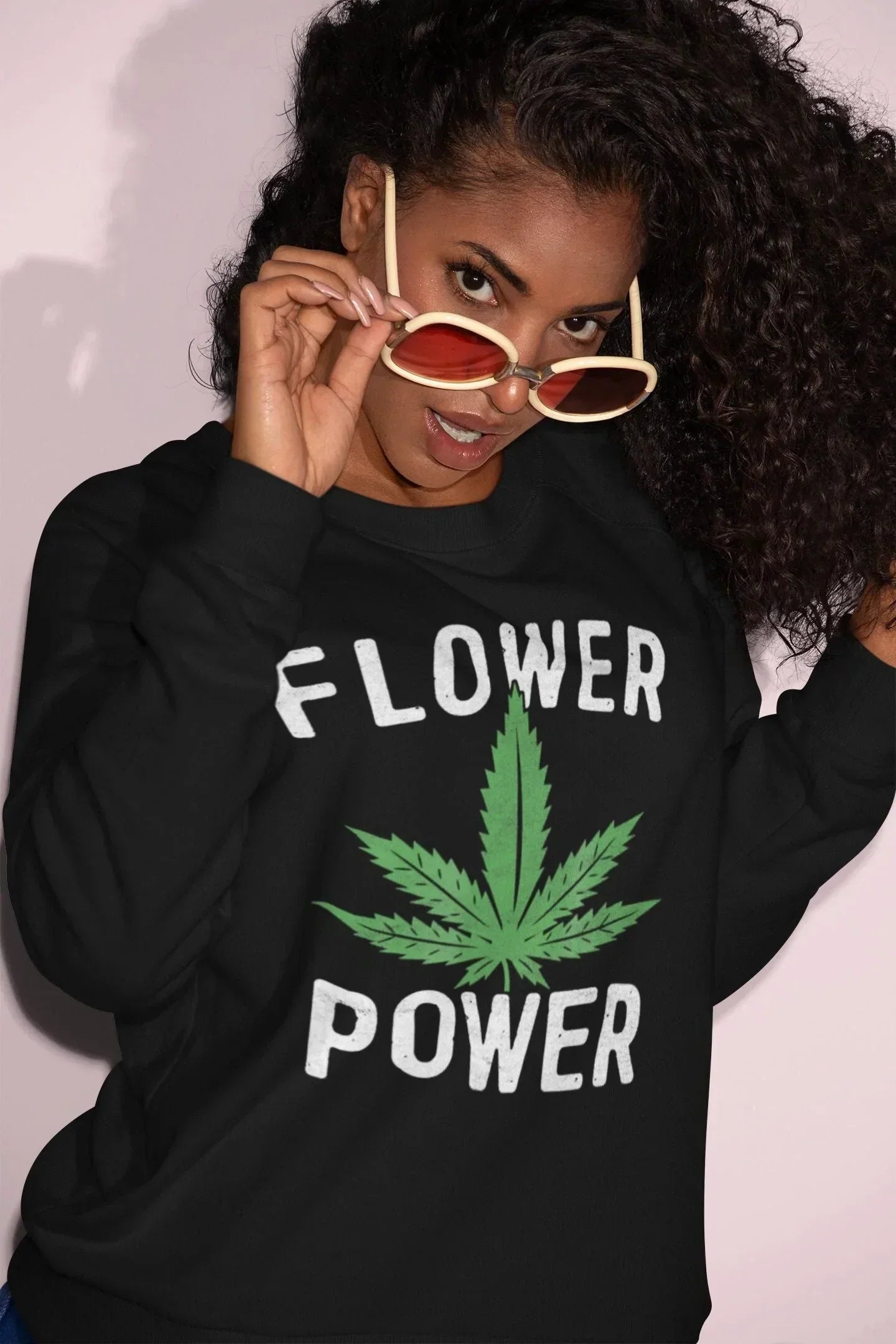 Flower Power Stoner Girl Shirt HMDesignStudioUS