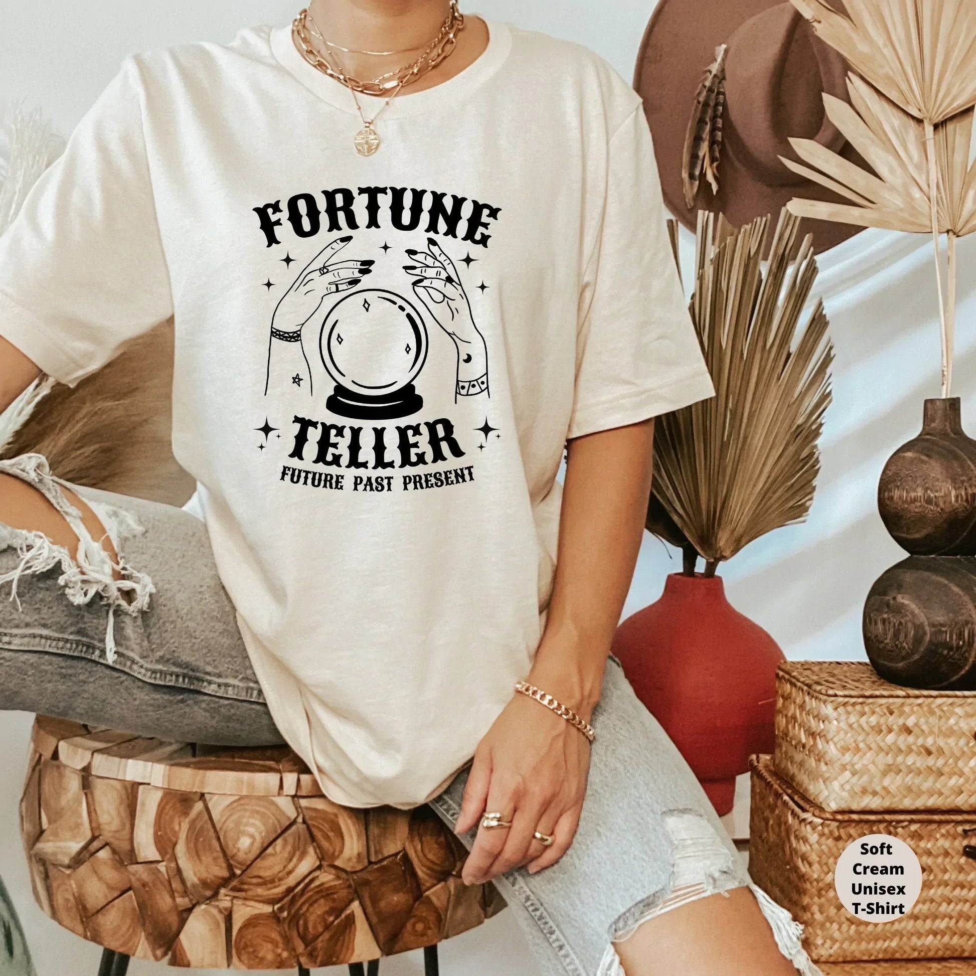Fortune Teller Shirt, Halloween Shirt, Witch T-Shirt, Moon Child Sweatshirt, Gypsy Tshirt, Psychic, Tarot Card Hoodie, Mystical Shirt HMDesignStudioUS