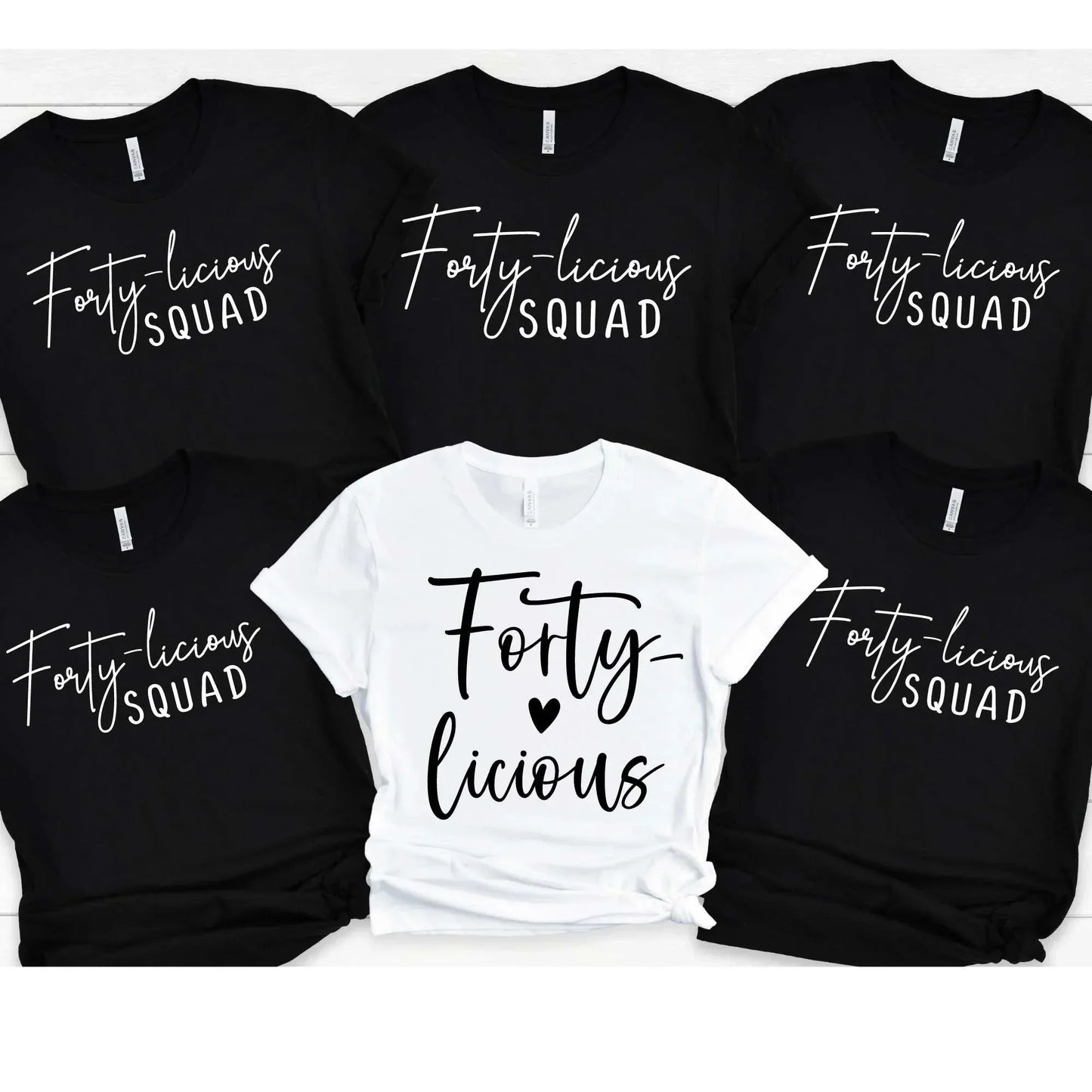 Forty-Licioius & Forty-Licious Squad, 40th Birthday Party Shirts HMDesignStudioUS