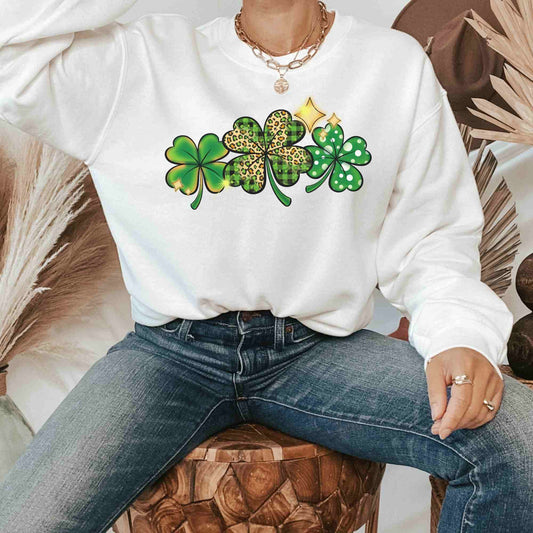 Four Leaf Clovers Patrick's Day Shirt, Happy St. Patrick's Day Shirt, Cute Shamrock Lucky Clover Shirt HMDesignStudioUS