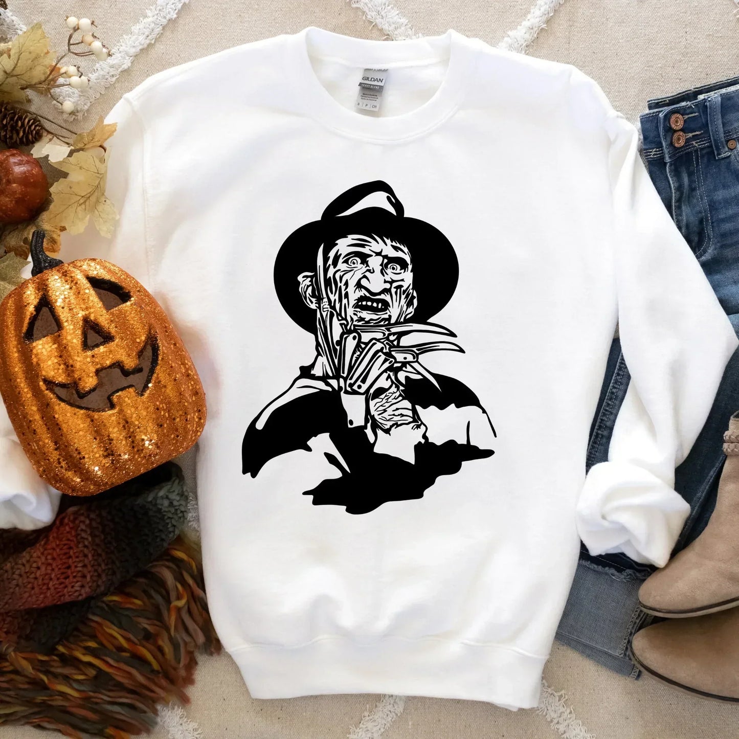 Freddy Horror Movie Shirt, Scary Sweater, Spooky Crewneck, Creepy Sweatshirt, Horror and Chill Lover, Fright Night Gift for Men Women HMDesignStudioUS