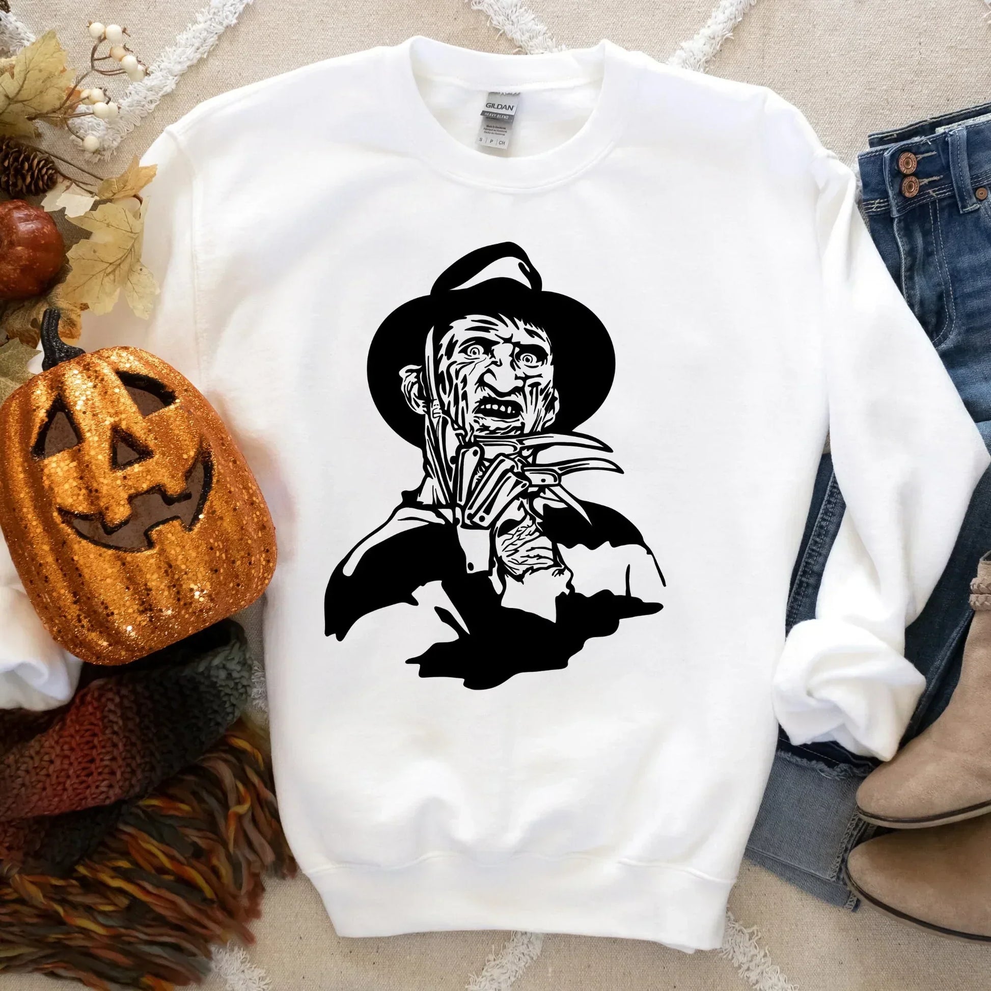 Freddy Horror Movie Shirt, Scary Sweater, Spooky Crewneck, Creepy Sweatshirt, Horror and Chill Lover, Fright Night Gift for Men Women