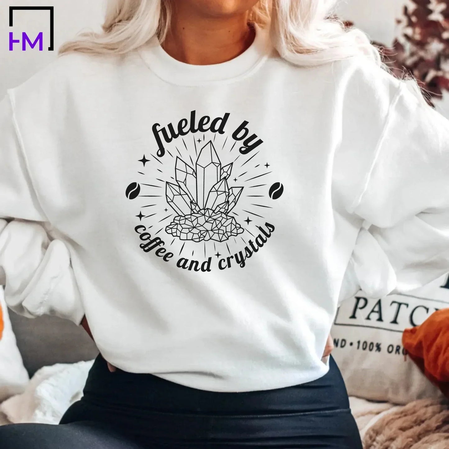 Fueled by crystals and Coffee Shirt, Metaphysical Gifts, Crystal Gifts, Coffee Lover Gift Shirt, Witchy Woman Shirt, Funny Shirt Women Top HMDesignStudioUS