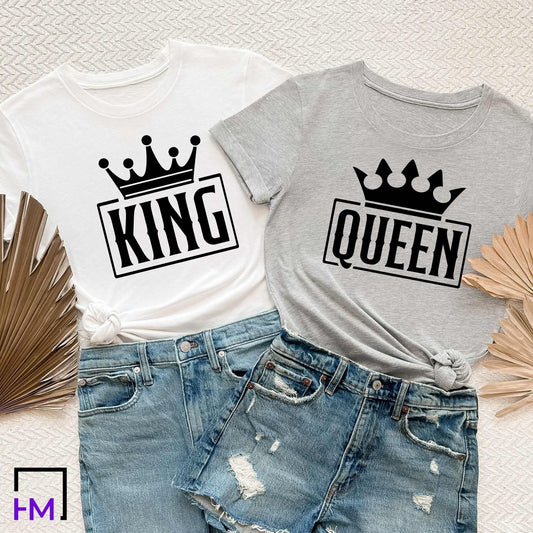 Funny Couples Shirts, Couples gift for boyfriend, Black King African Queen, Engagement Announcement, Couples Sweater/Hoodie, Wedding Present HMDesignStudioUS