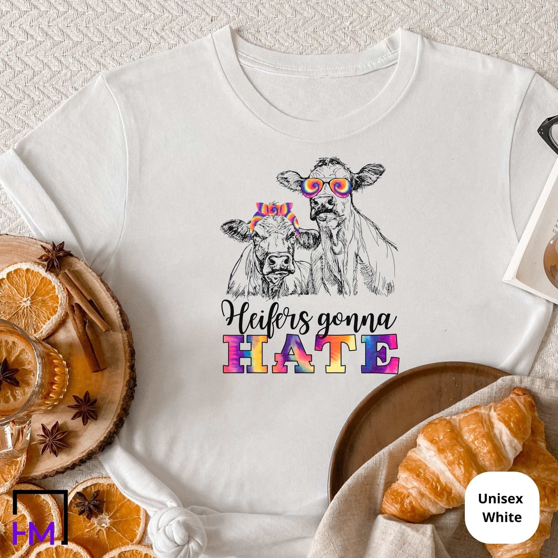 Funny Cow T-Shirt, Cow Lover Gift, Funny Farmer Sweater, Farming Gifts for Women, Barnyard Farm Girl Tshirts, Heifers Sweatshirt, Cowgirl T