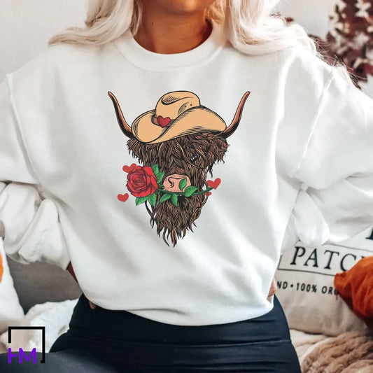 Funny Cow T-Shirt, Valentines Day Cow Lover Gift, Funny Farmer Sweater, Farming Gifts for Women, Barnyard Farm Tshirts, Animal Lover Gift HMDesignStudioUS