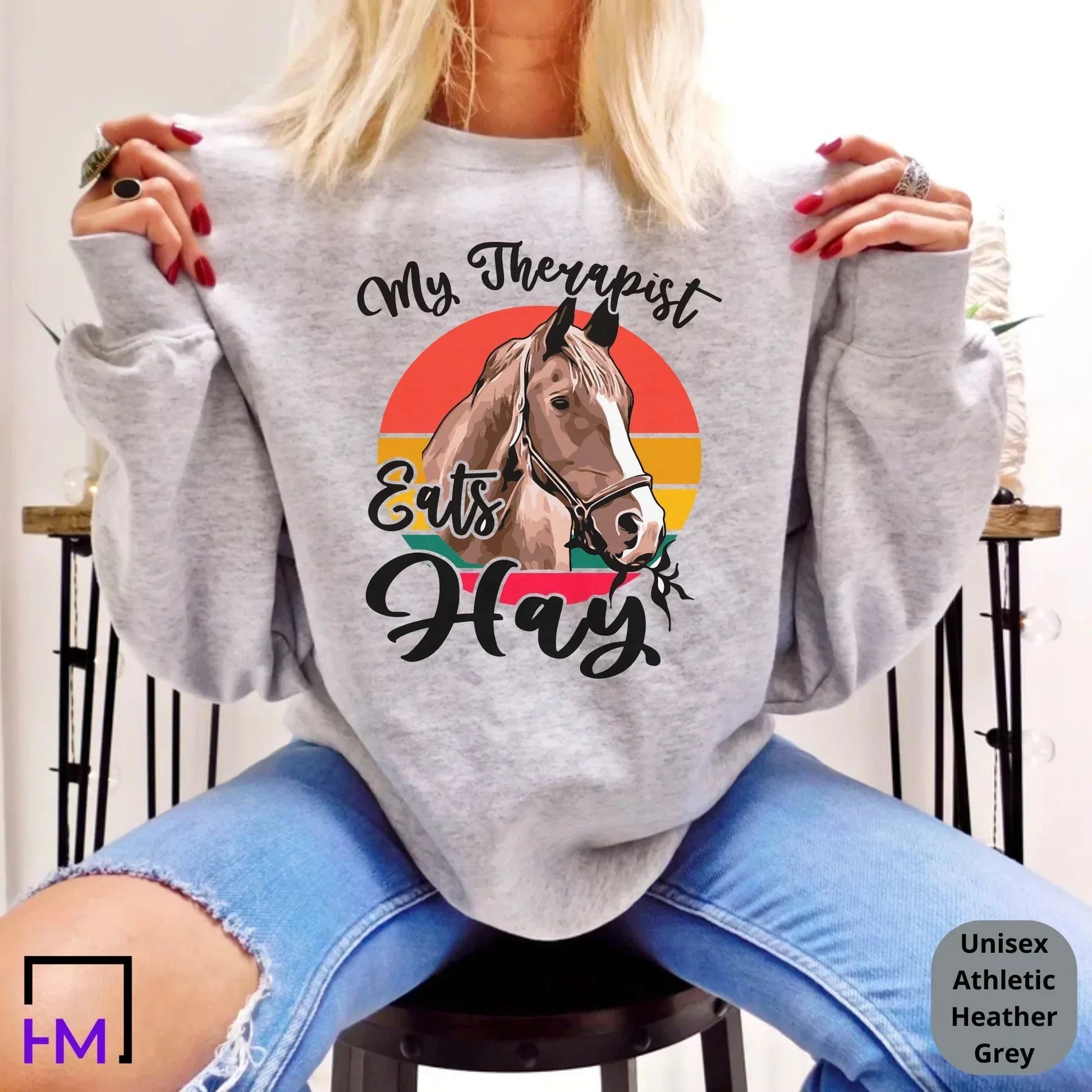 Funny Horse Shirt, Horse Rider Gift, Equestrian Therapist Sweater, Horse Lover Tee, Horse Lover Gift, Horseback Riding Sport, Mental Health