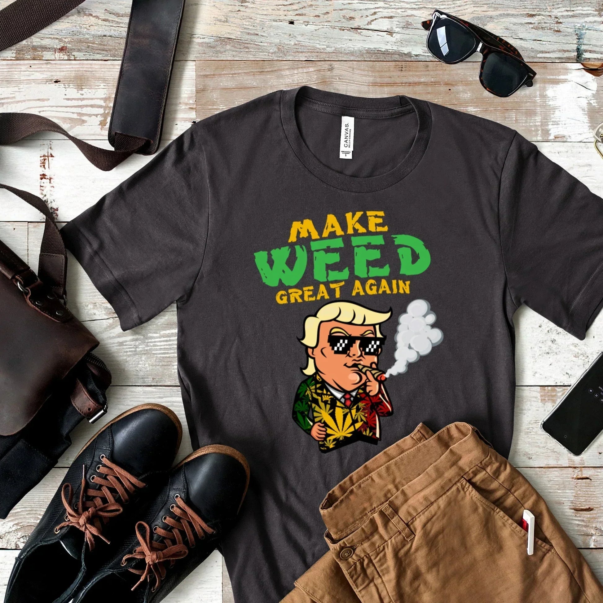 Funny Trump Shirt, Weed Gifts, Mary Jane Gorilla Smoke, Stoner Girl, Cannabis Clothes, Hippie Gift for Him, Gift for Her, Marijuana Tshirts