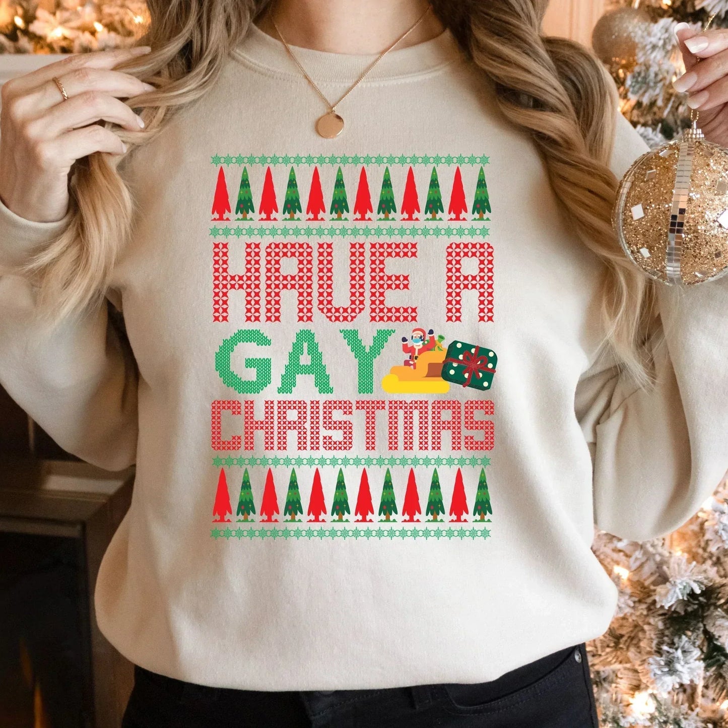 Gay Pride Funny Ugly Christmas Sweater for Men