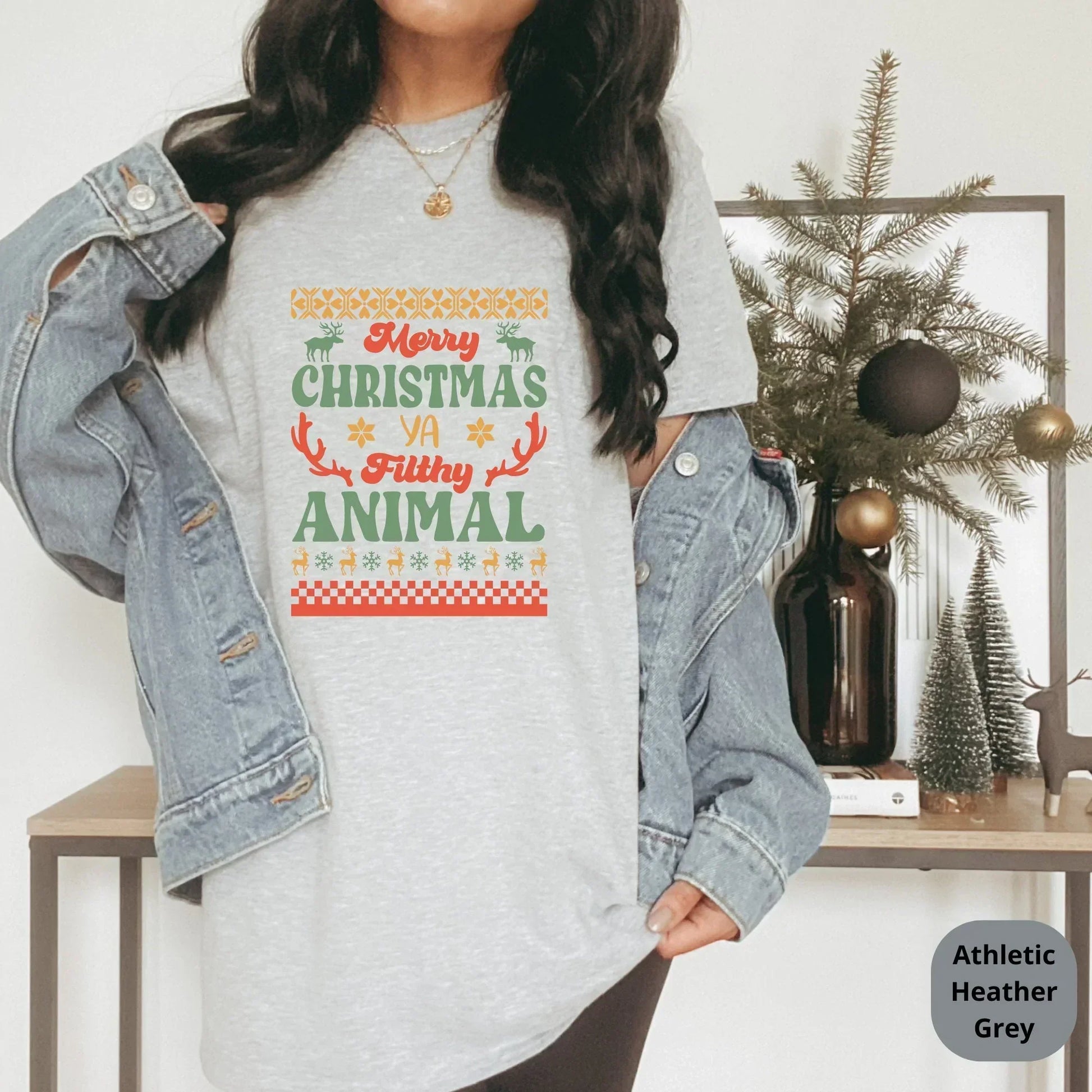 Funny Ugly Christmas Sweater for Men, Hunting Season Sweatshirt, Hunter Christmas Shirt, Xmas Gift for Him, Comfort Colors Oversized Tee HMDesignStudioUS