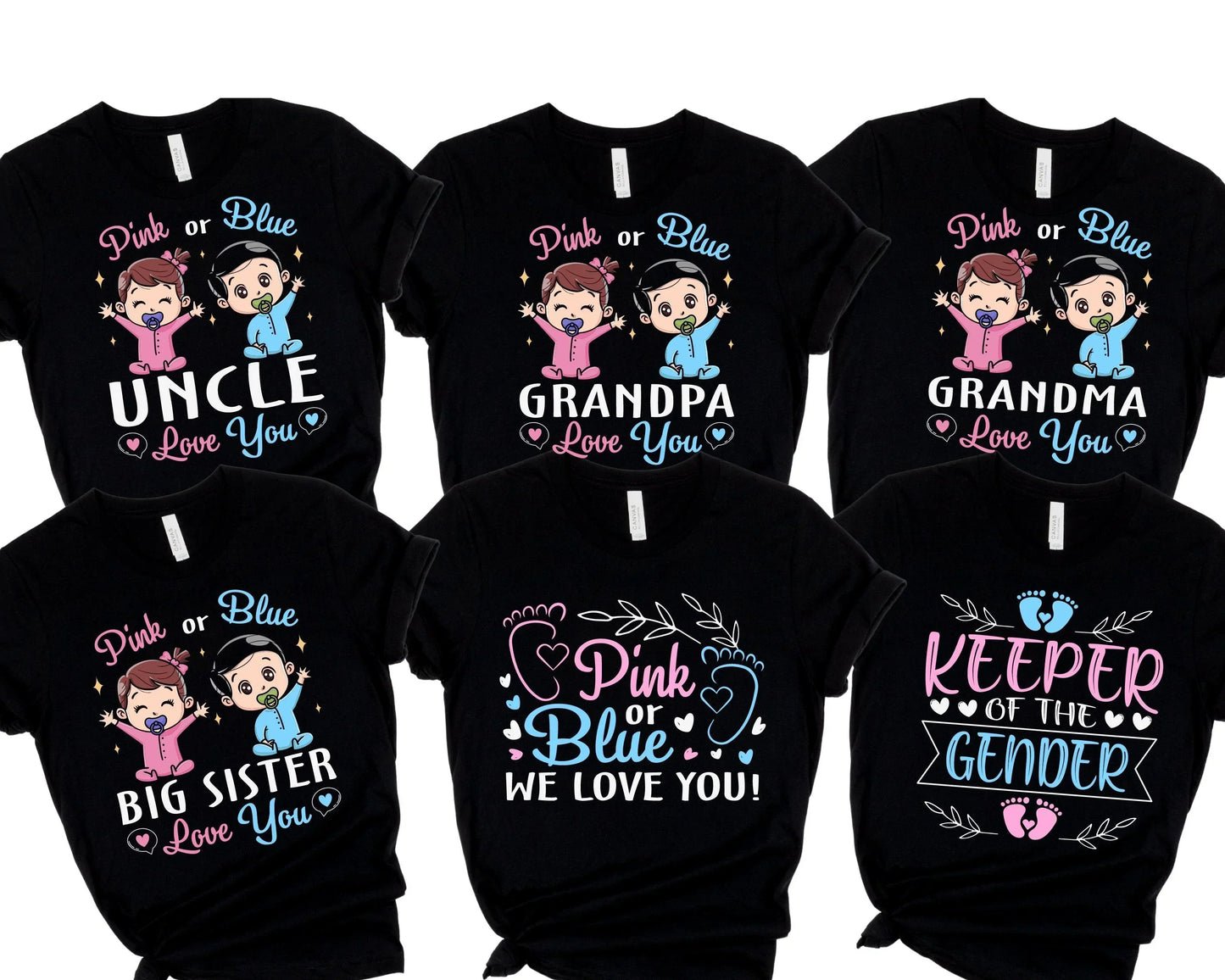 Gender Reveal Shirts, Family Gender Reveal Matching Group Party T-Shirt, Pregnancy Reveal to Husband, Soon to Be Mom, New Baby Coming Soon HMDesignStudioUS