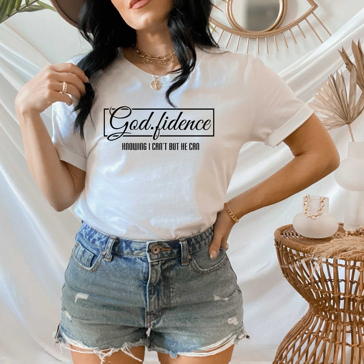 Godfidence, Knowing I Can't Be He Can, Christian Shirt for Women and Men