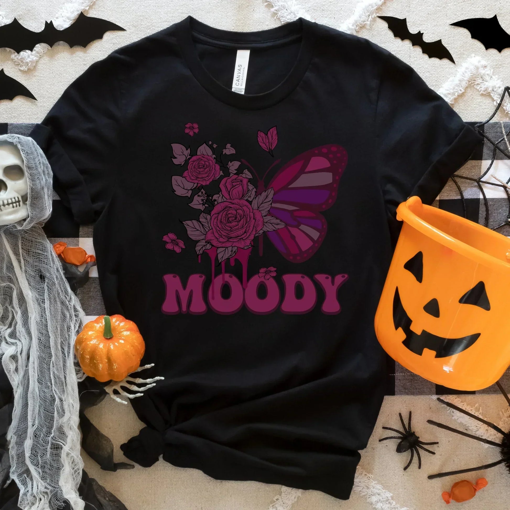 Gothic Shirt, Goth Clothing, Moody Tshirt, Spooky Halloween Sweatshirt, Witchy Vibes, Butterfly Shirt, Moon Shirt, Magical Witch Shirt, EMO