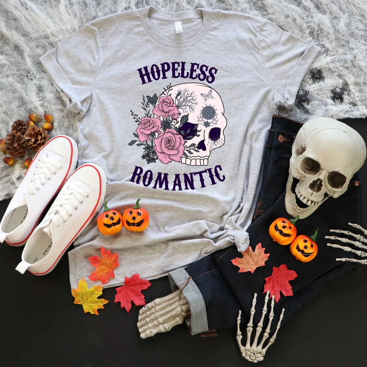 Gothic Shirt, Pastel Halloween Sweatshirt, Witchy Vibes, Skull Shirt Dead Roses Shirt, Magical Witch Shirt, Pastel Goth Style, EMO Tshirt HMDesignStudioUS