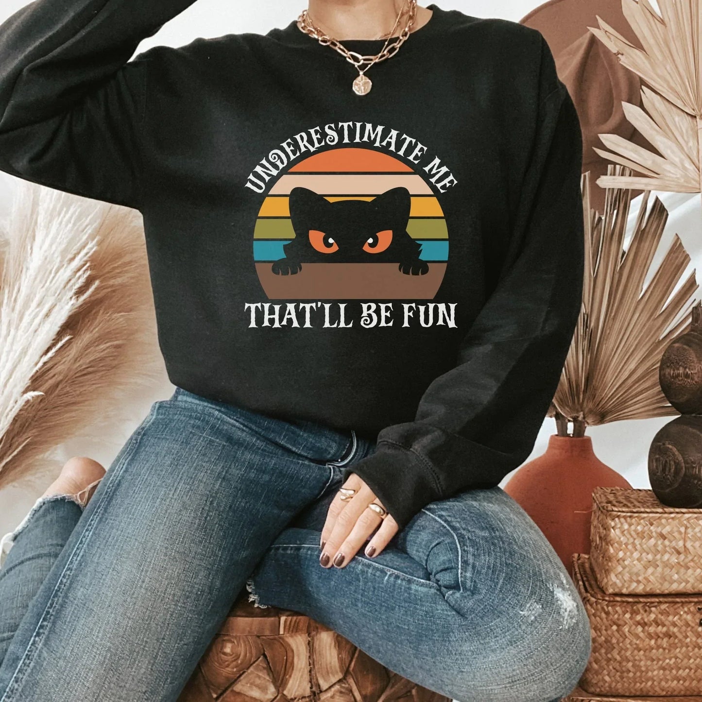 Halloween Cat Shirt, Cat Sweater, Cad Dad Gift, Cute Cat Hoodie, Black Cat theme Gifts, Spooky Cat Mom Sweatshirt, Funny Pussy Cat Mom Shirt HMDesignStudioUS