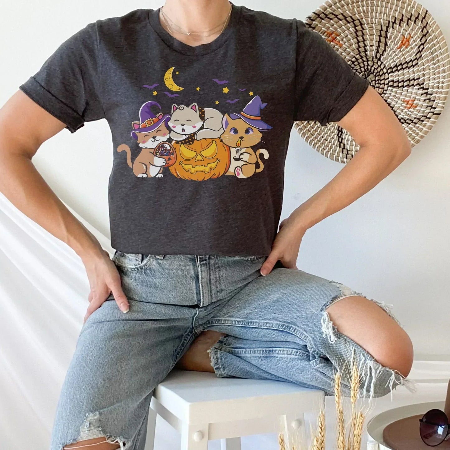 Cute Cate Halloween Shirt, Spooky Cat Sweater