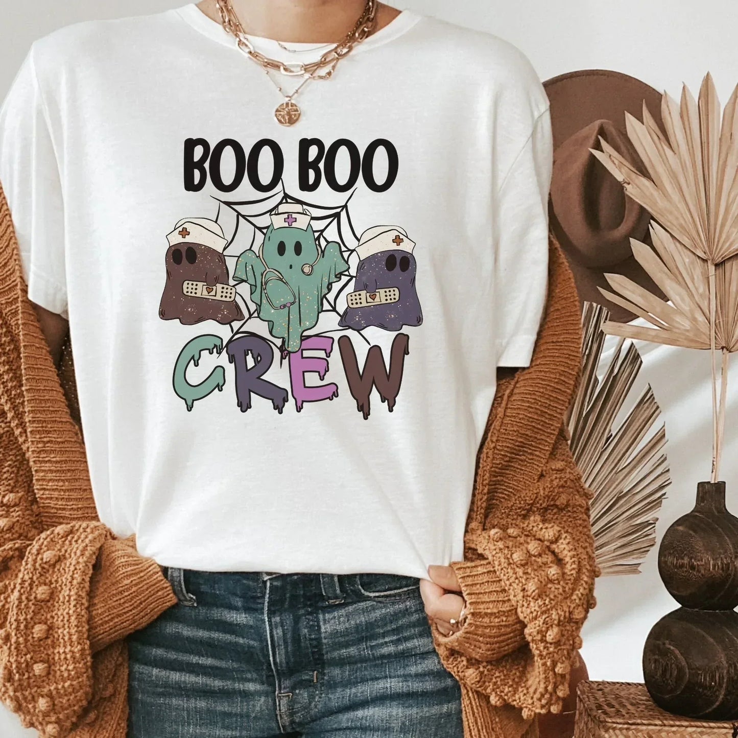 Halloween Nurse Shirt, Boo Crew Nursing Student Tee, Funny Nurse Gift, ER Nurse Sweatshirt, Gift for Nurse Hoodie, Halloween Ghost Sweater