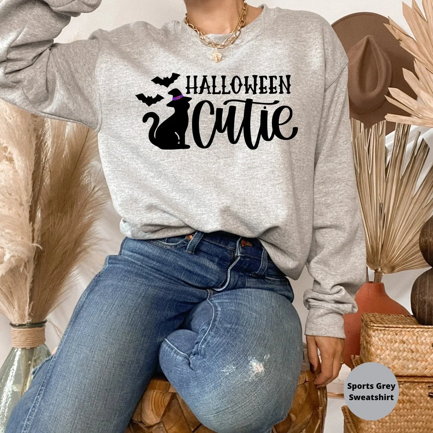 Halloween Sweater, Halloween Cutie Crewneck, Funny kids Halloween shirt, Cute Halloween Hoodie, Halloween Cat Shirt, Baby Halloween Shirt