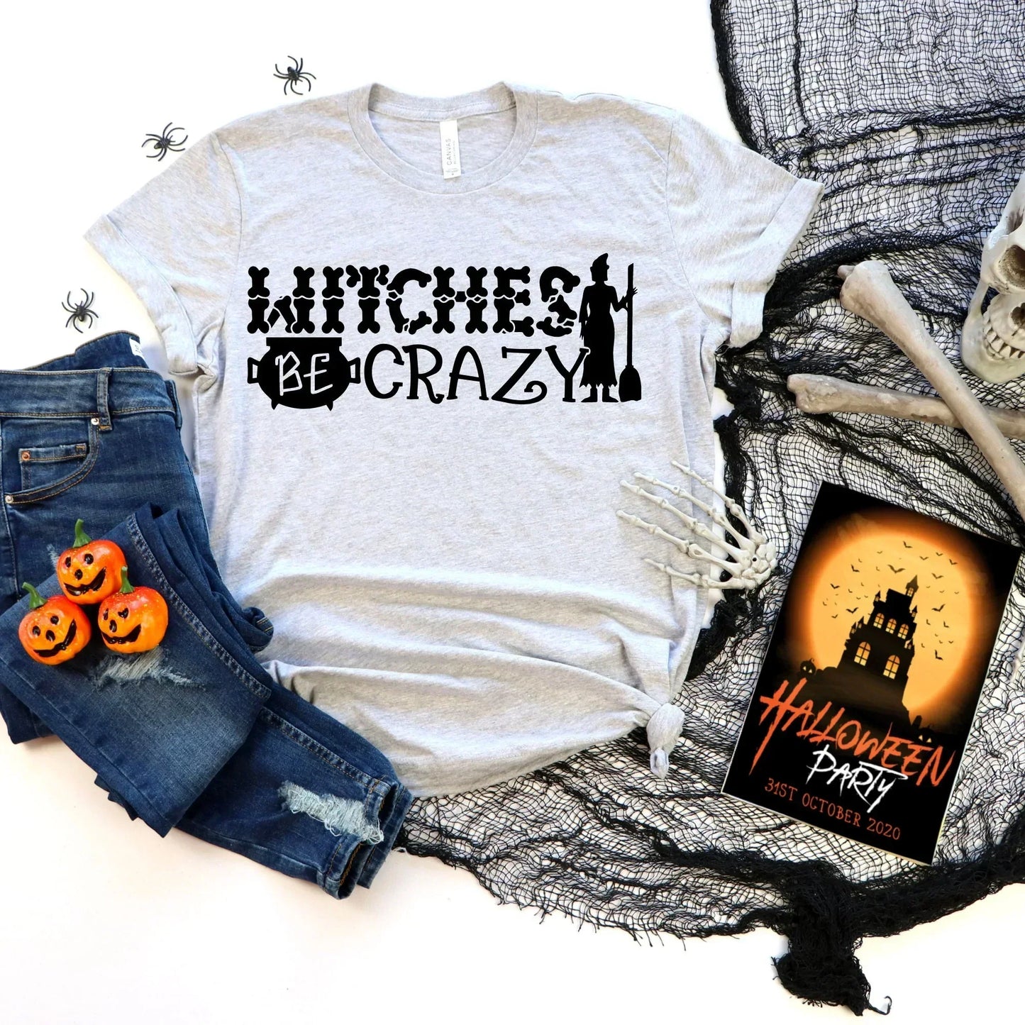 Halloween Sweatshirt, Witches Be Crazy, Witch Shirt, Halloween Crewneck, Funny Halloween Party, Cute Halloween Shirt, Halloween Cat Hoodie
