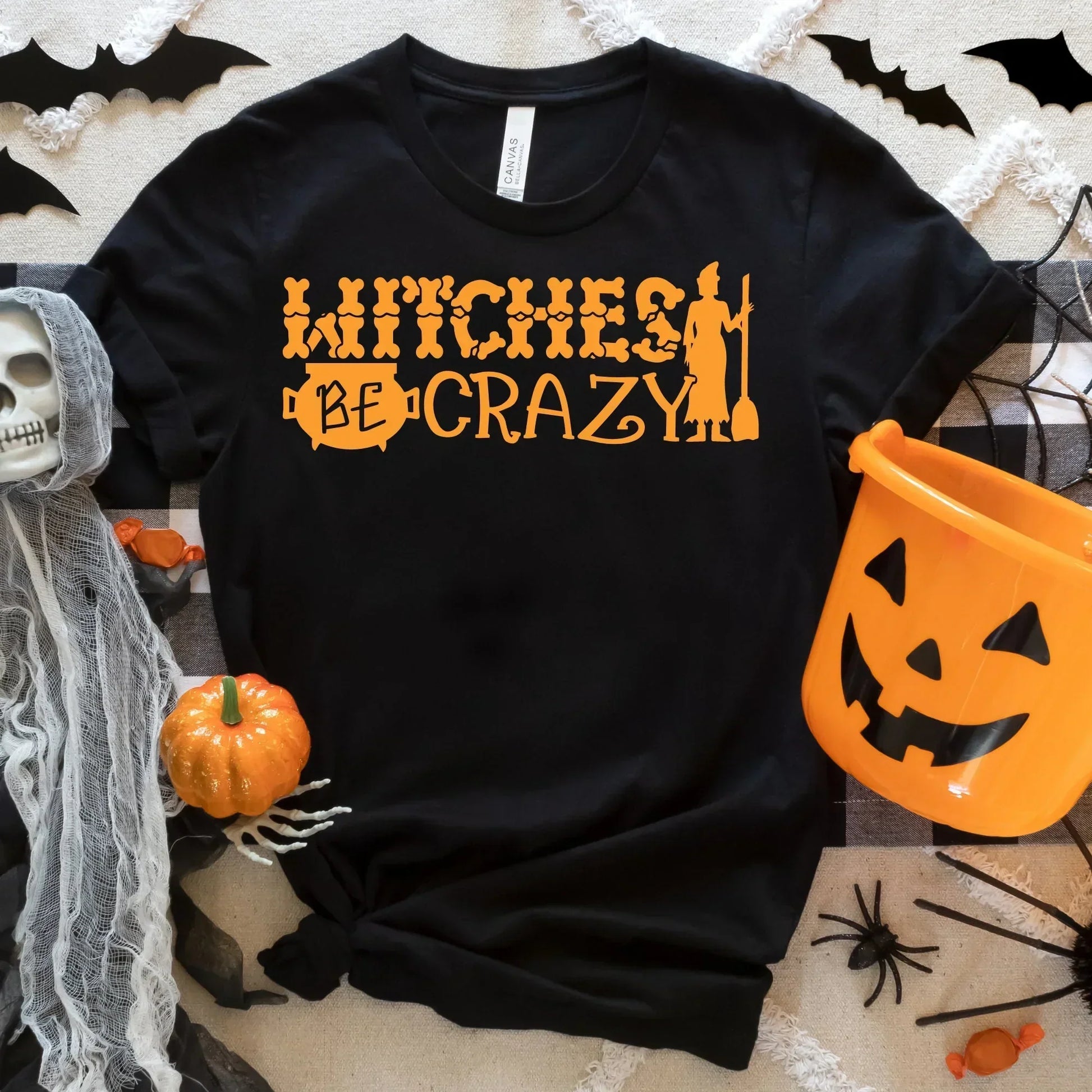 Halloween Sweatshirt, Witches Be Crazy, Witch Shirt, Halloween Crewneck, Funny Halloween Party, Cute Halloween Shirt, Halloween Cat Hoodie HMDesignStudioUS