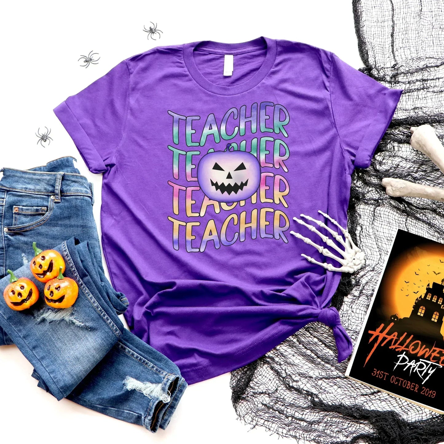 Halloween Teacher Shirt, Halloween Sweatshirt, Trick or Teach, Spooky Season Sweater, Halloween Pumpkin, School Halloween, Teacher Gift HMDesignStudioUS