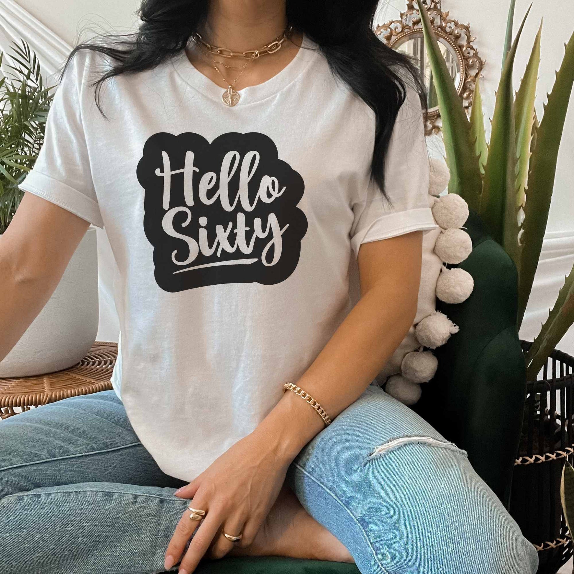 Hello 60, 60 Birthday Shirt for Women, Gift for 60th Birthday Party