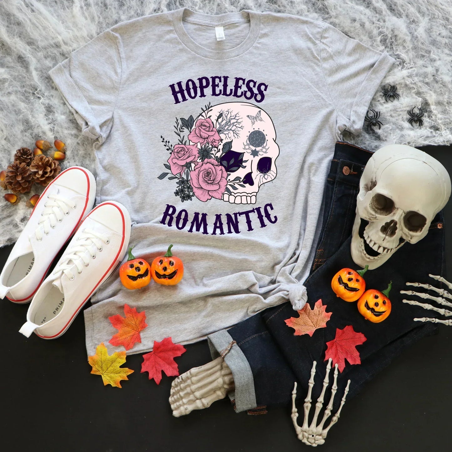 Hopeless Romantic Gothic Shirt, Halloween Sweatshirt, Witchy Vibes, Bats & Dead Roses Shirt, Moon Shirt, Magical Witch Shirt, Goth Style, Rot with Me, EMO Tee
