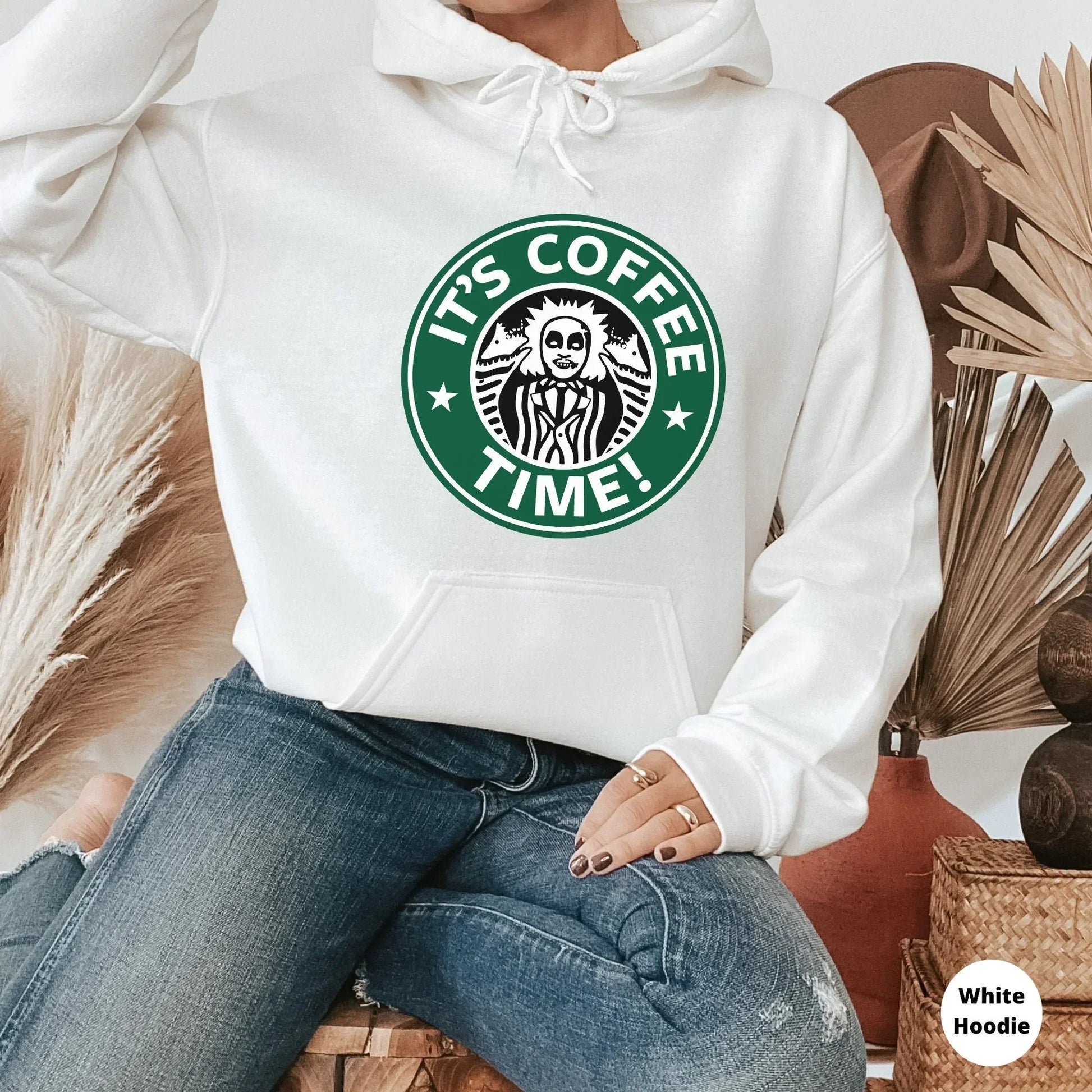 Horror Film Shirt, Halloween Friends T-Shirt, Its Coffee Time Scary Movie Hoodie, Coffee Themed Halloween Tshirt, Horror Movies Sweatshirt HMDesignStudioUS