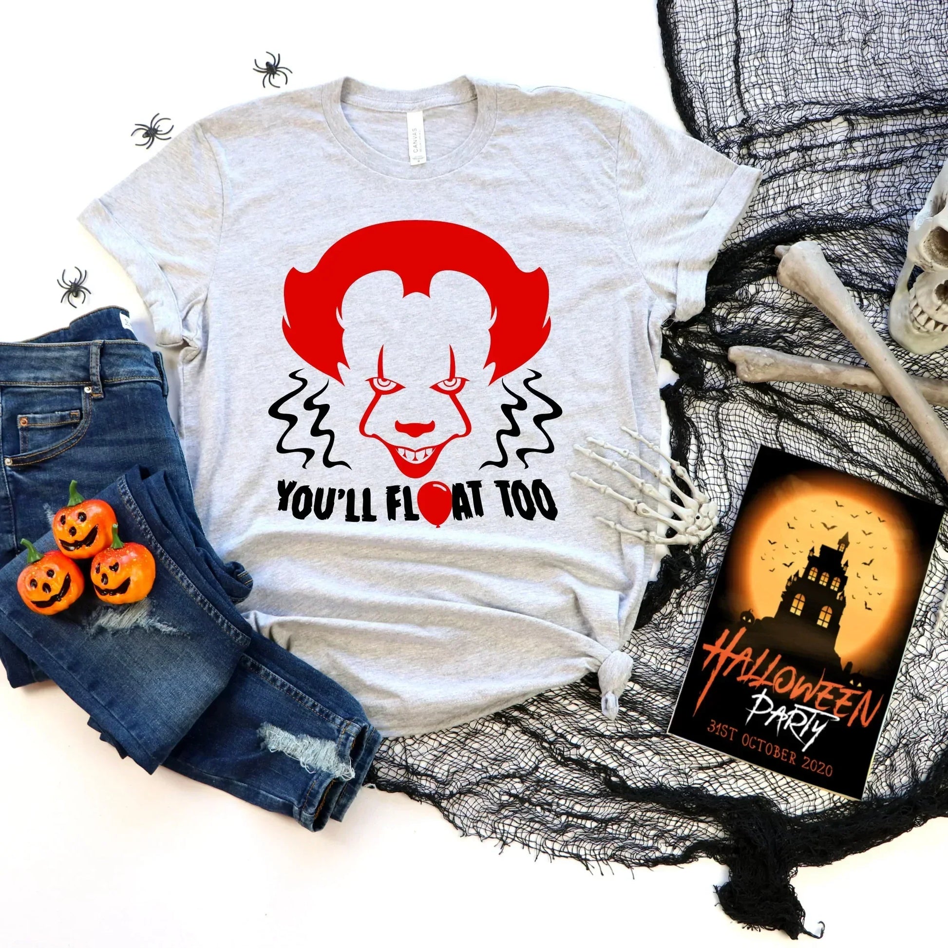 Horror Movie Sweatshirt, Pennywise Shirt, IT Tshirt, Halloween Crewneck, Trick or Treat, Cute Party T-Shirt, Gift for Her, Gift for Him