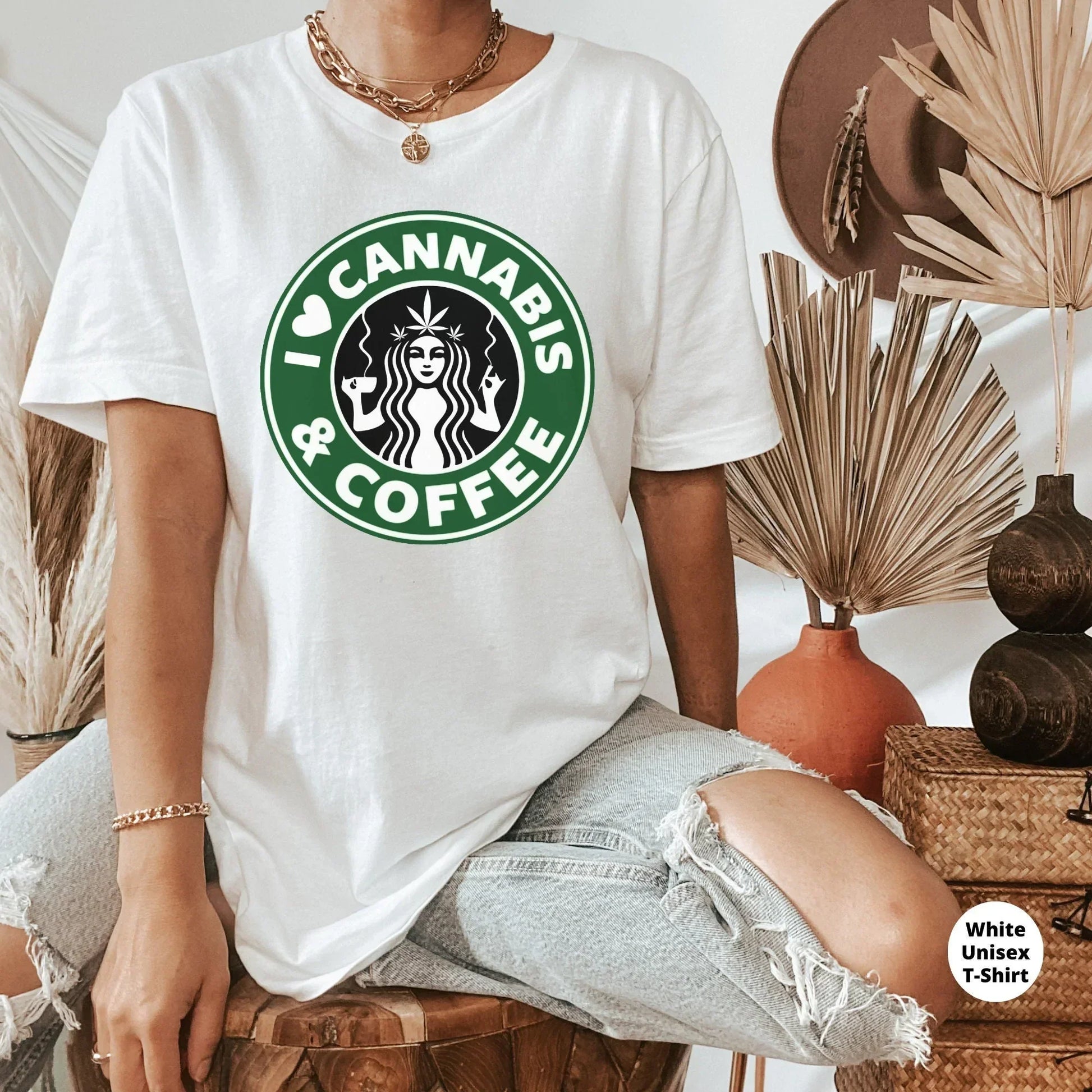 I Love Cannabis and Coffee Lovers Shirt HMDesignStudioUS
