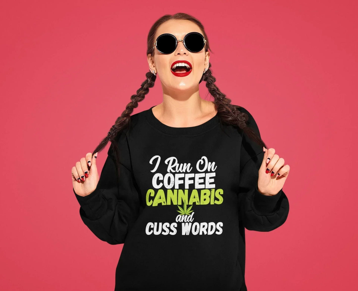 I Run on Coffee Cannabis and Cuss Words, Wake and Bake Stoner Shirt HMDesignStudioUS