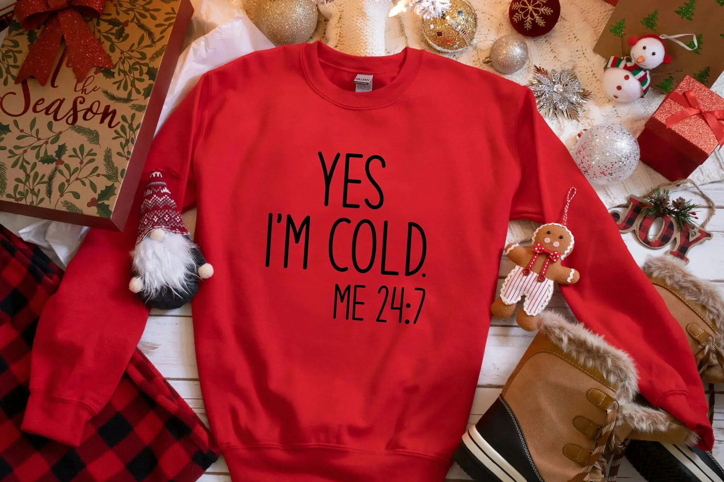 I'm Cold 24/7, Christmas T-shirt for Women, Funny Winter Shirt, Christmas Tee, Holiday Shirt, Women's Christmas, Holiday Shirt HMDesignStudioUS