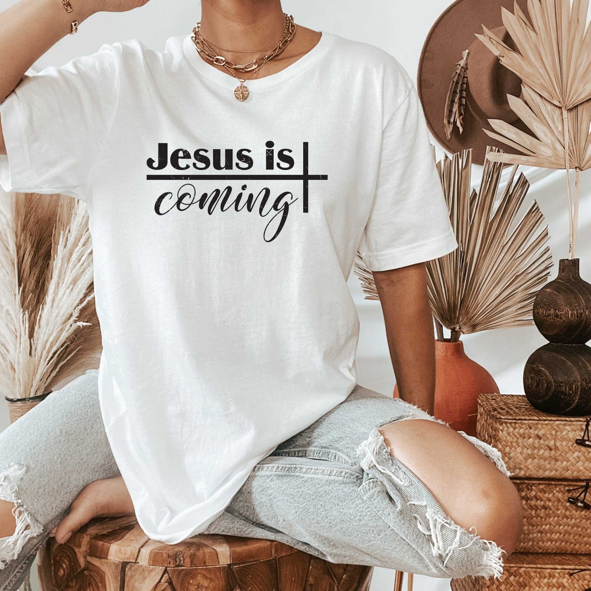 Jesus is Coming, Shirts about God for Men and Women - Navy / Sweatshirt XXL