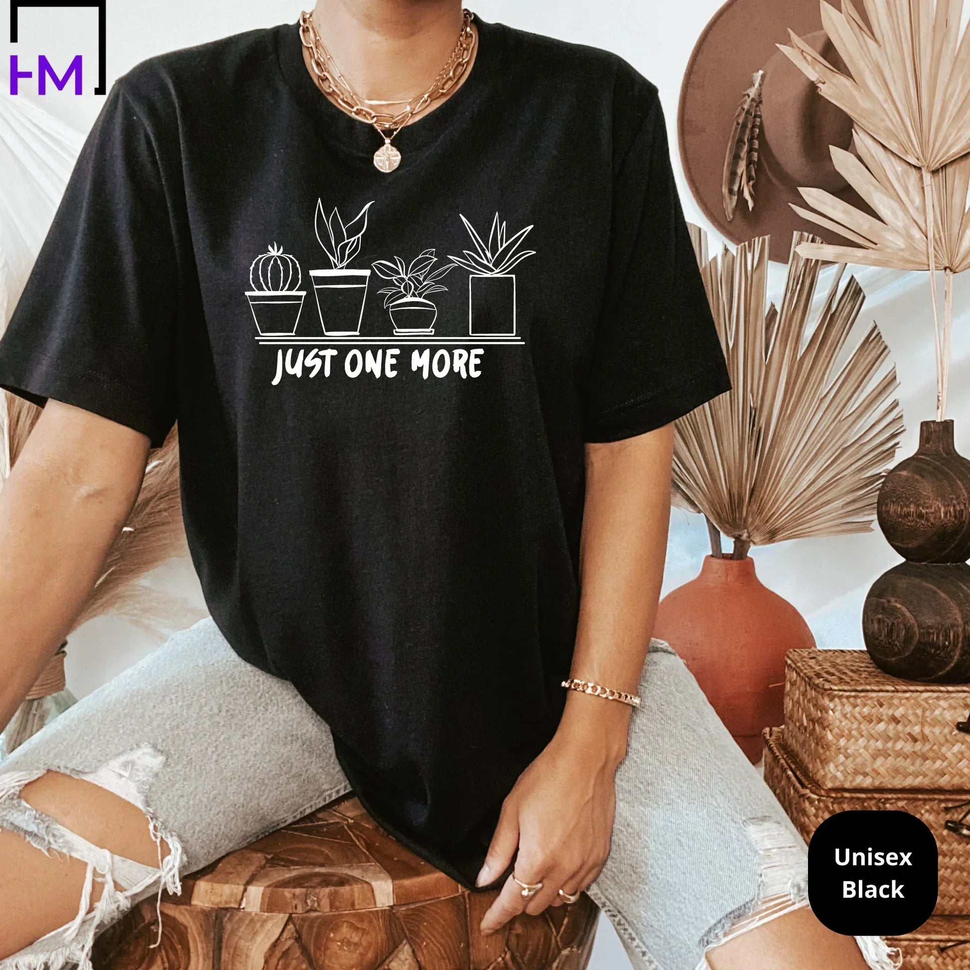 Just One More Plant Shirt, Plant Lady T-Shirt, Plant Lover Gift, Gardening Shirt, Plant Mom Shirt, Gardening Shirt, Houseplant Shirt Women HMDesignStudioUS