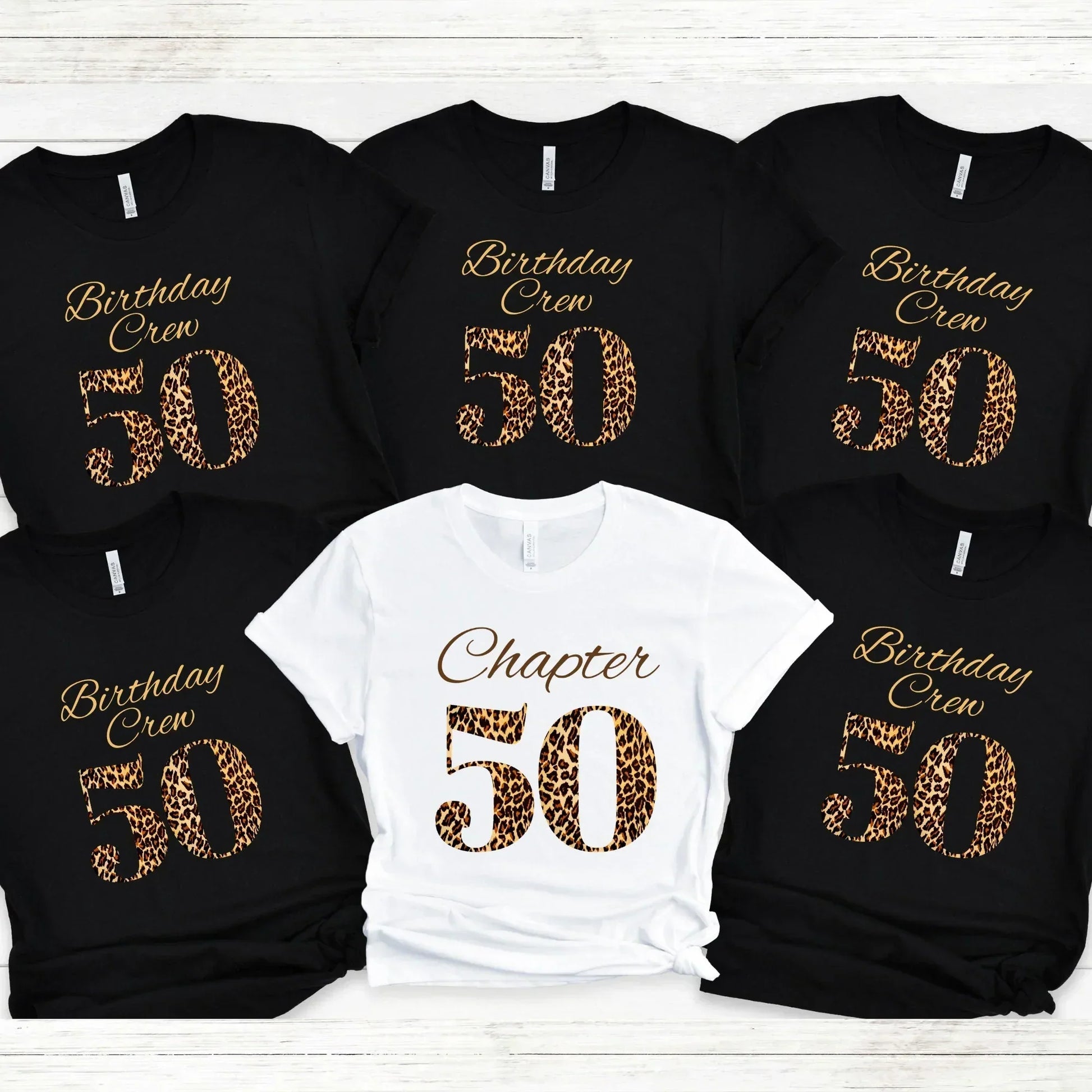 Leopard 50th Birthday Shirts, 50th Birthday Group Shirts - Celebrate Your Milestone in Style!