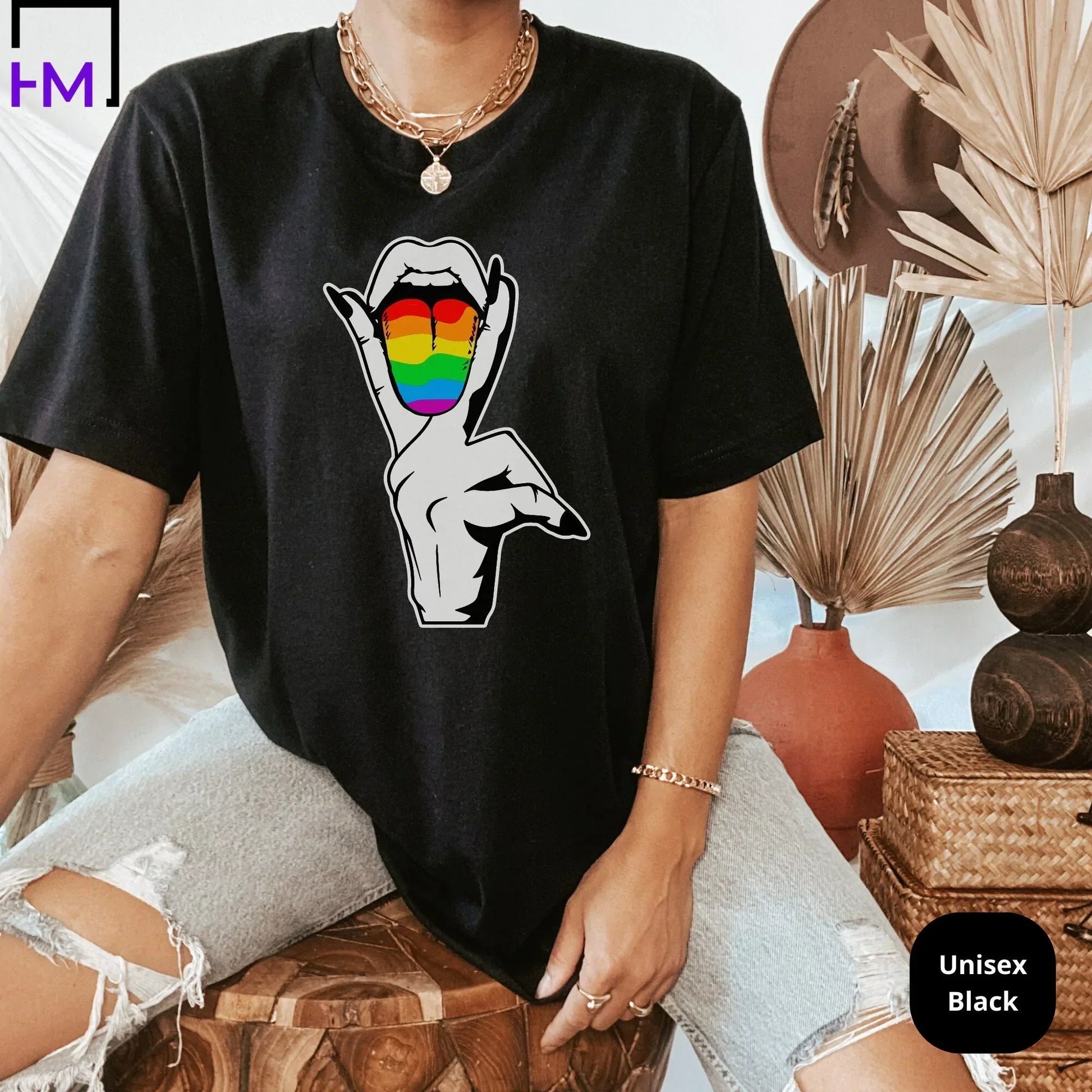 Lesbian Shirt, Peace Rainbow, Human Rights Love is Love Shirt, Retro Hippie Shirt, Equality T-Shirt, LGBTQ Support Shirts, LGBTQ Pride Tees HMDesignStudioUS