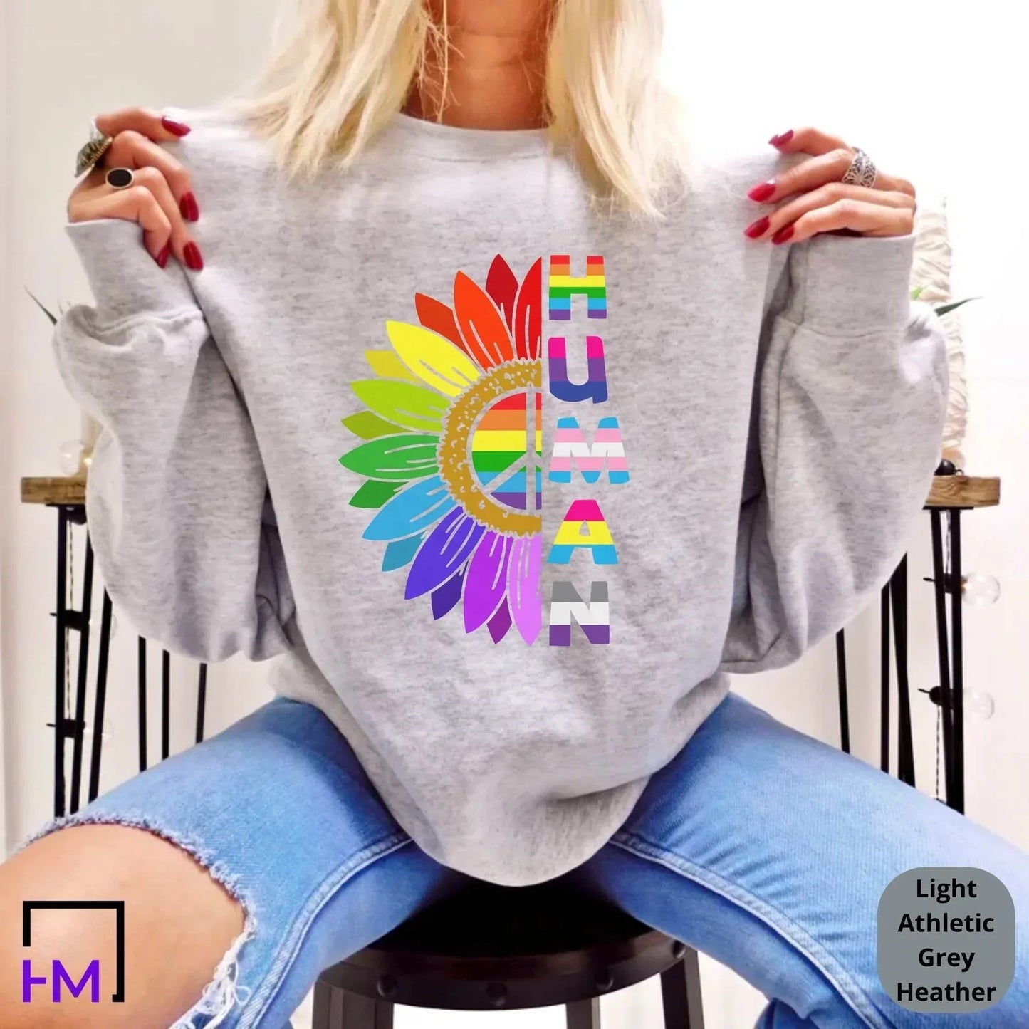 Lgbt Pride T-Shirts, LGBTQ Shirt, Equality Shirt, Love is Love Shirt, Be Kind Gift, Gay Shirt, Human Rights Sunflower Lesbian Women Tees HMDesignStudioUS
