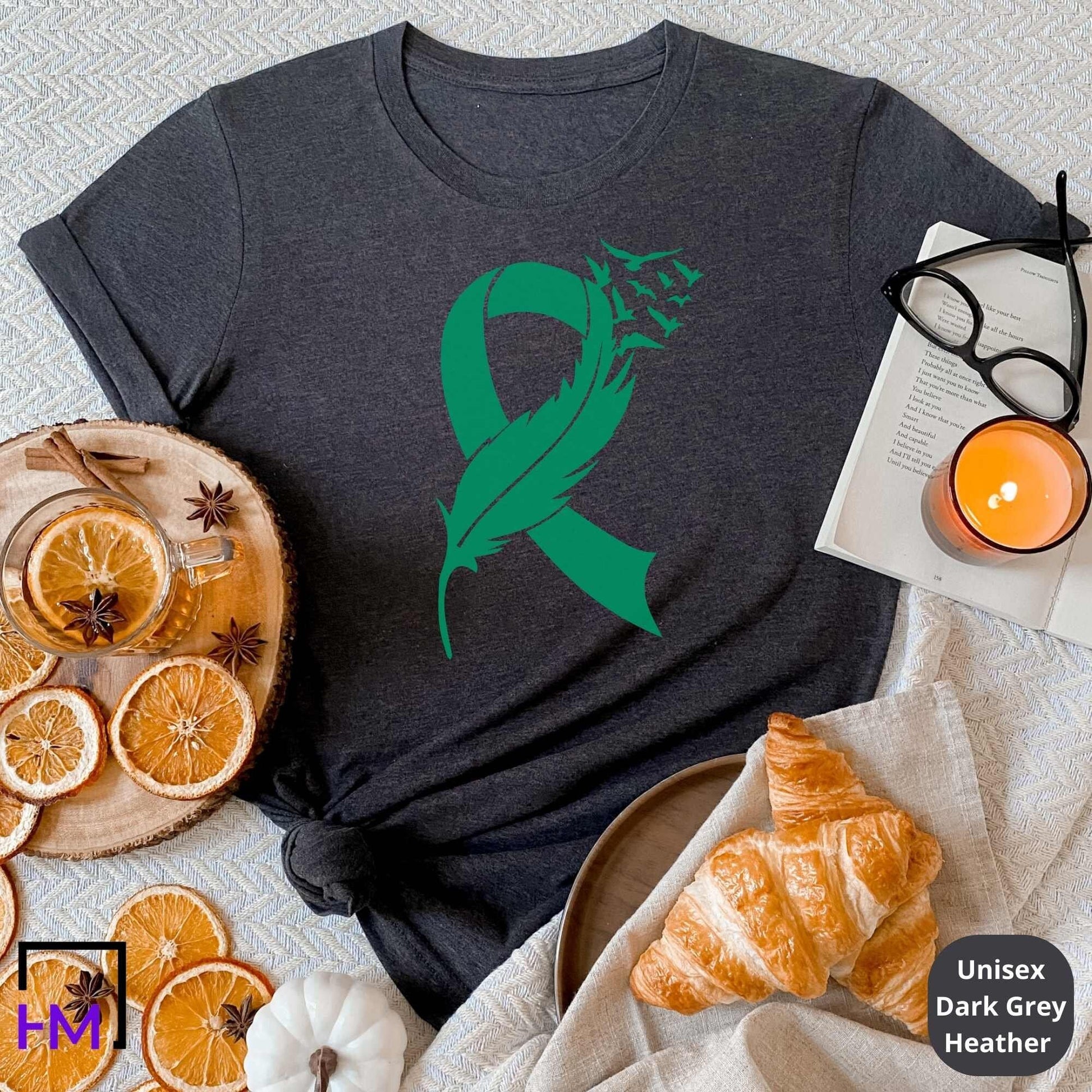Liver Cancer Shirt, Liver Cancer Warrior Gift, Liver Cancer Green Ribbon Shirt, Liver Cancer Awareness Shirt, Cancer Fighter Gifts, Support HMDesignStudioUS