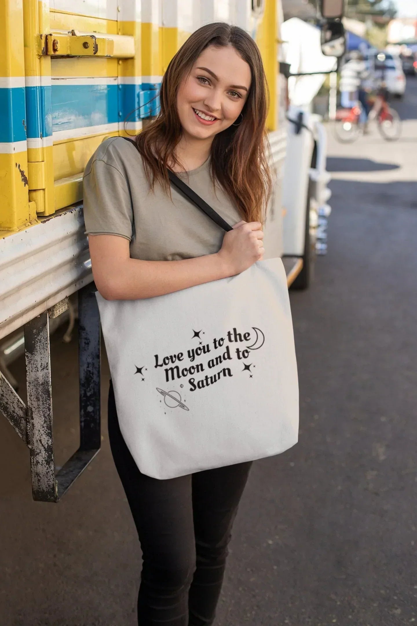Love You to the Moon and to Saturn | Taylor Swift Tote Bag | Marjorie Song Lyrics Reusable Gift |  Swiftie Fan Bag | Evermore Canvas HMDesignStudioUS