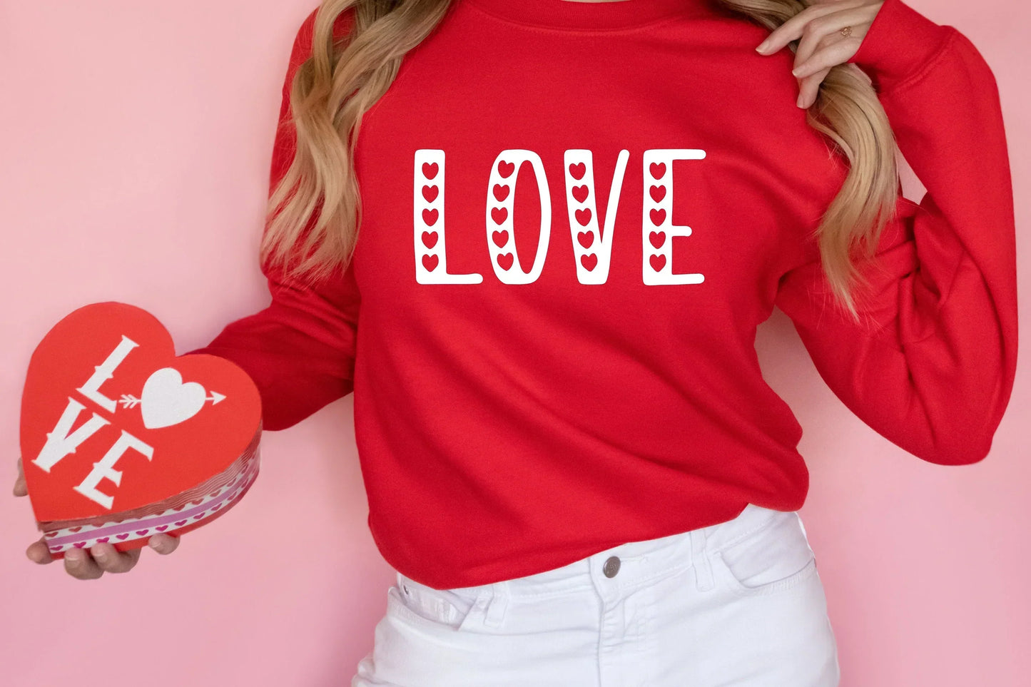 Love sweatshirt and shirt, valentines day sweatshirt, women's valentines day hoodie, gift for her, be mine tee, vday long-sleeve HMDesignStudioUS