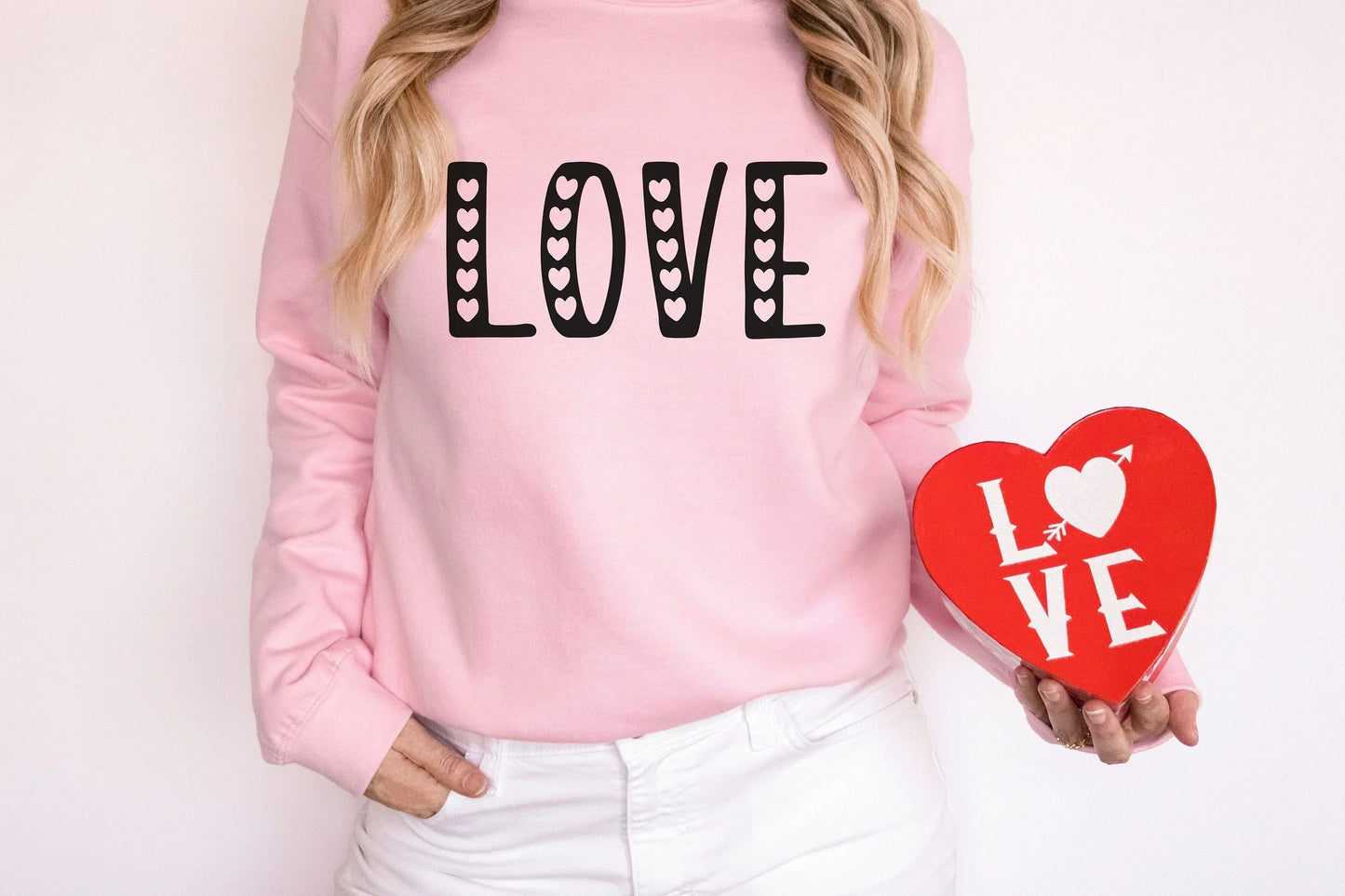 Love sweatshirt and shirt, valentines day sweatshirt, women's valentines day hoodie, gift for her, be mine tee, vday long-sleeve HMDesignStudioUS